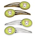 Carolines Treasures Checkerboard Lime Green Borzoi Barrettes Hair Clips, Set of 4, 4PK BB1290HCS4